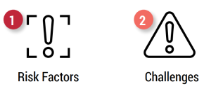 Risk factors and Challenges icons